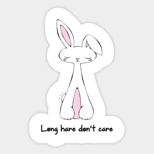 Long Hare Don't Care - Kawaii Bunny Sticker